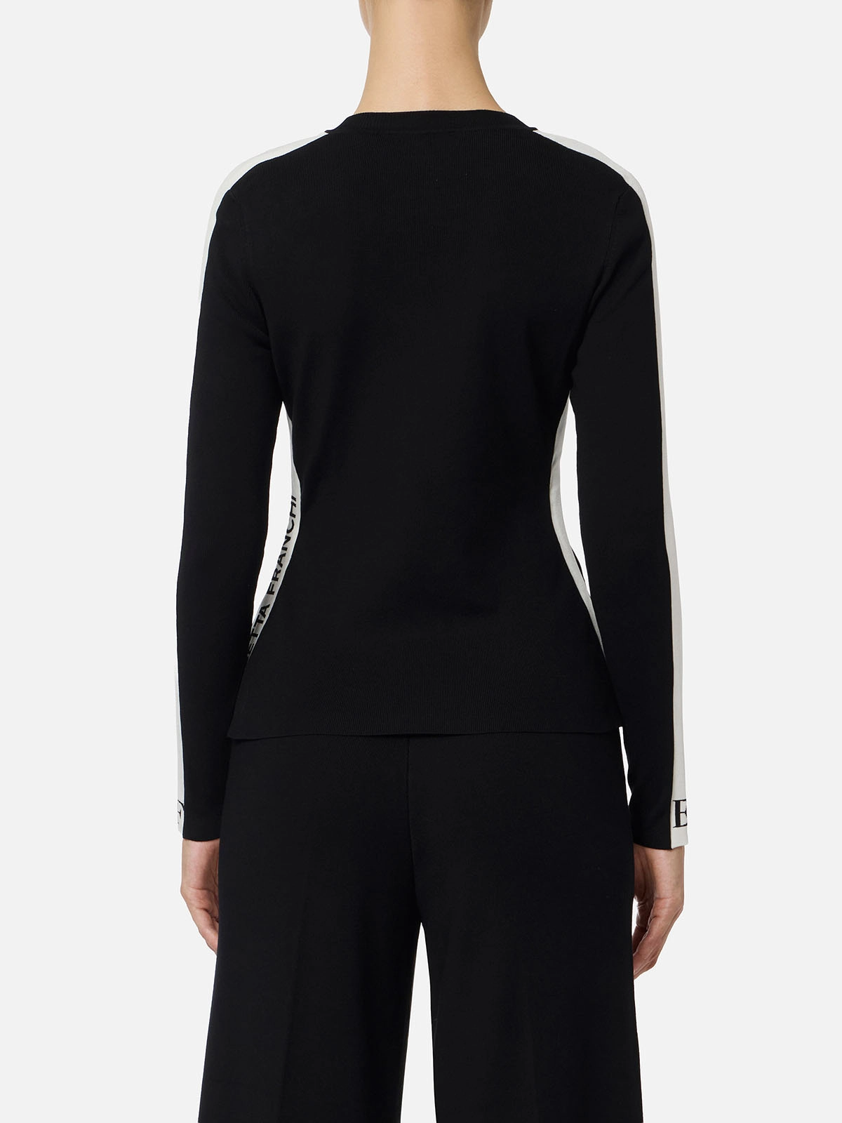 【すぐ届く】ELISABETTA FRANCHI スパンコール ウールセーター アンサンブル対応]スパンコールフレンチスリーブニット(ニット