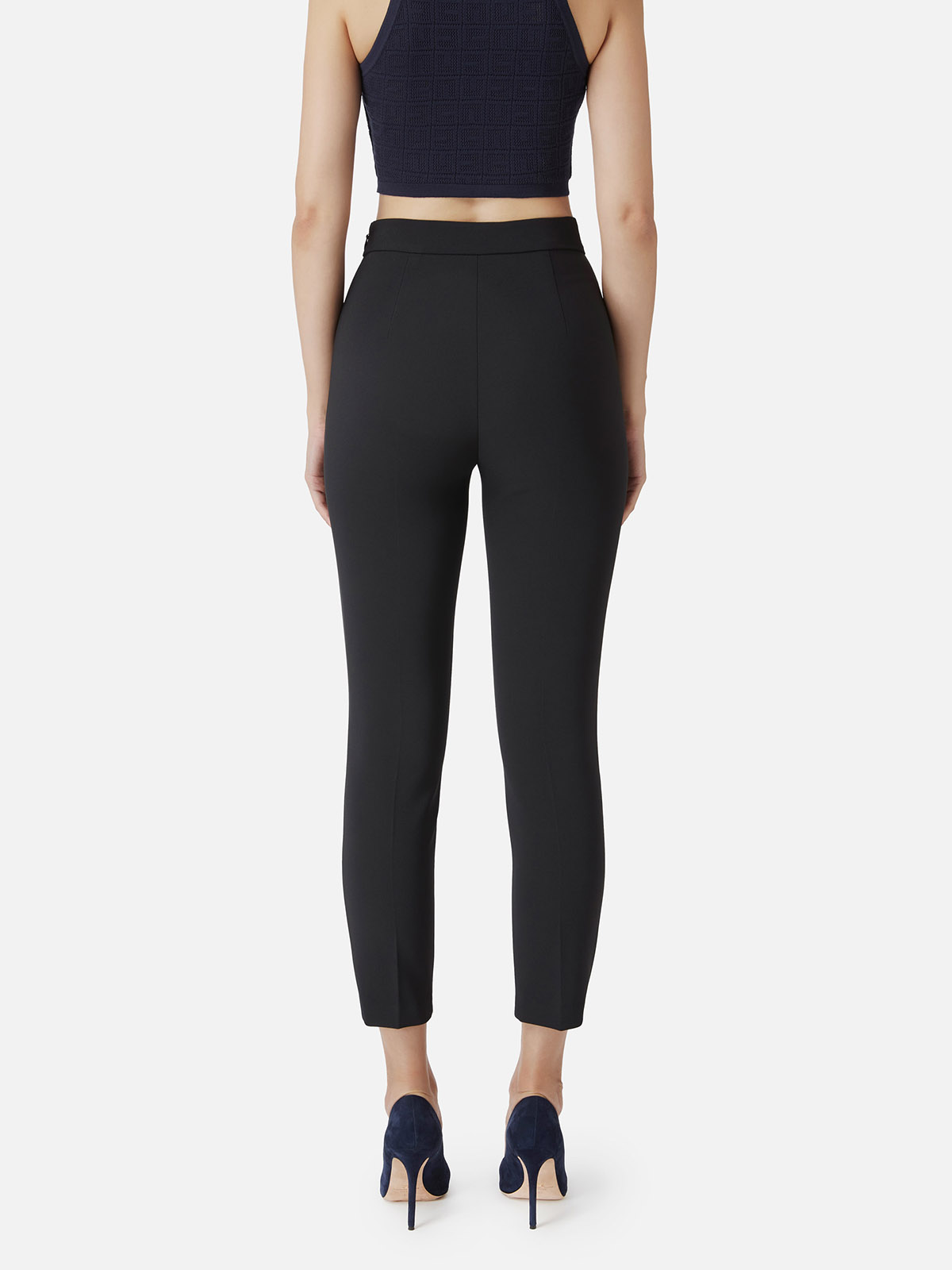 PA03646E2 Elisabetta Franchi Straight crepe trousers with zip