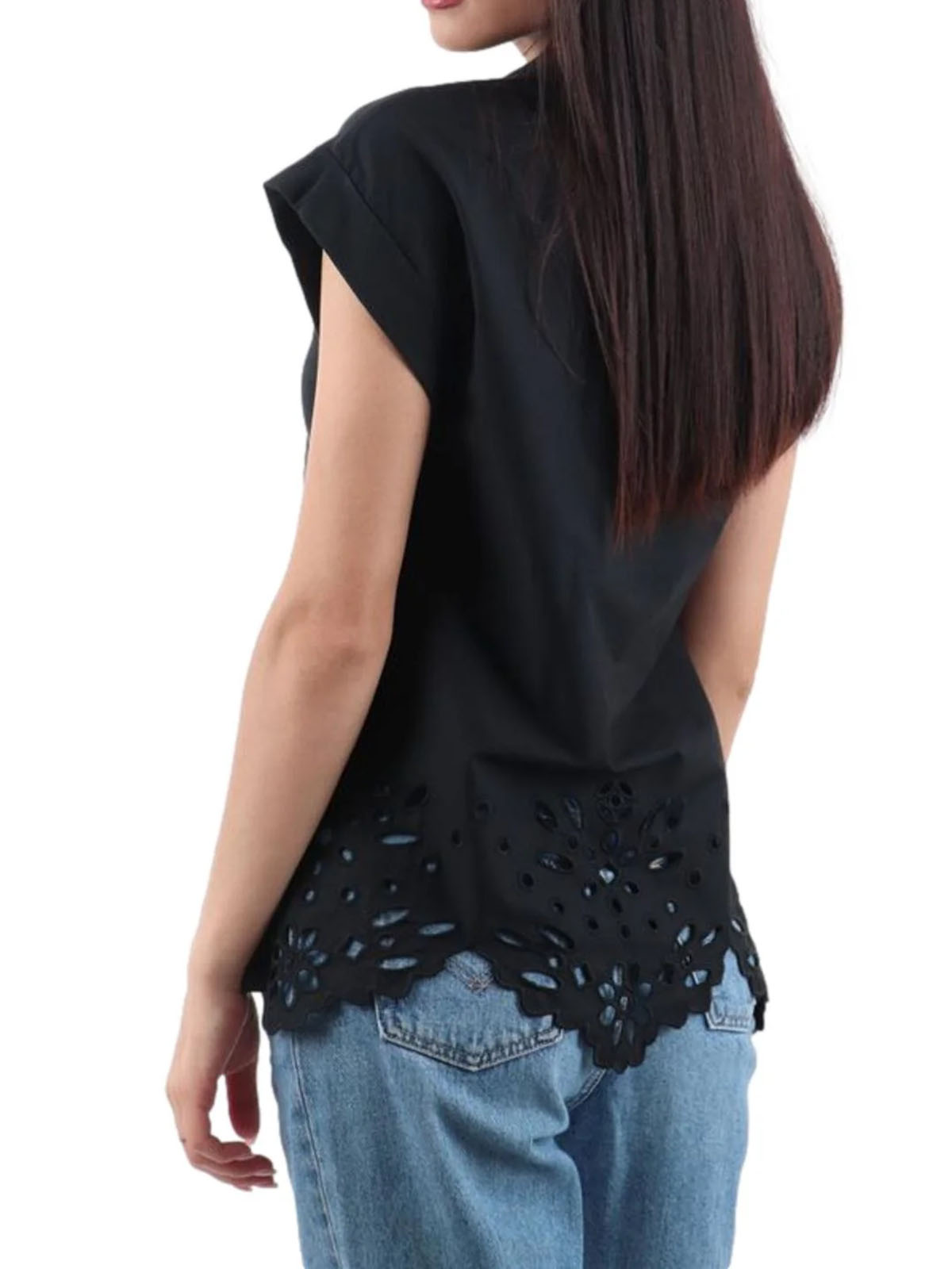 Tシャツ・カットソー LIU JO Woman Polo Shirt Black WA5167T4853 22222 T-shirt with logo rhinestones brand LIU JO