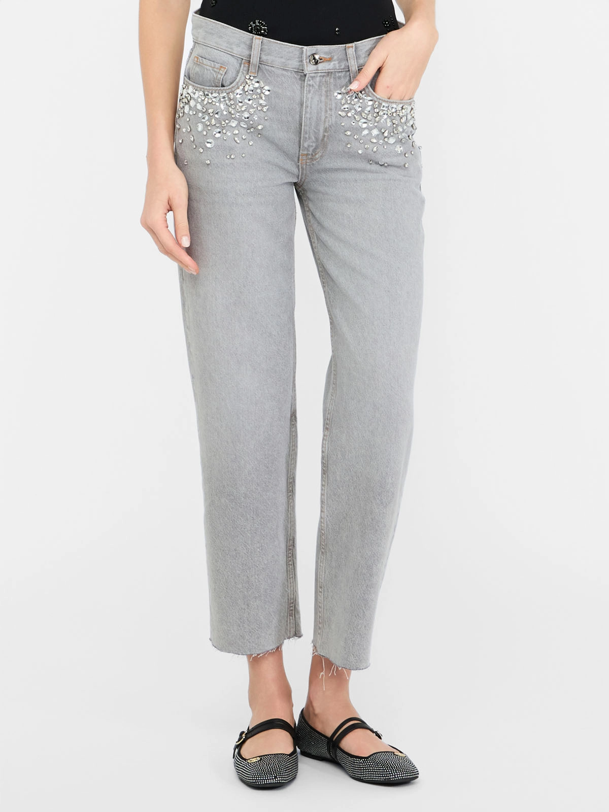 Clothing Jeans Grigi Liu Jo Bottom Up Skinny Jeans With Gemstones