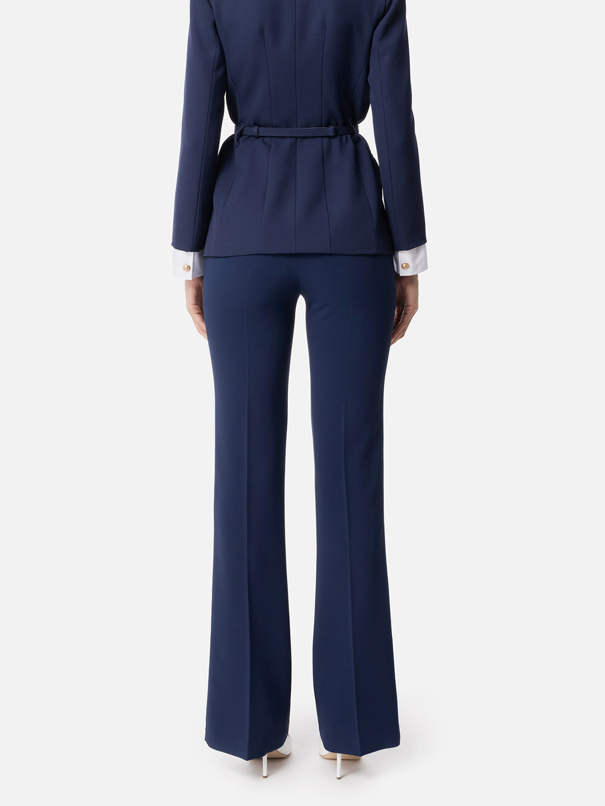 【★完売必至★】ELISABETTA FRANCHI ☆ フレアトラウザーズ PA08251E2 Elisabetta Franchi Palazzo Pants In Crêpe With