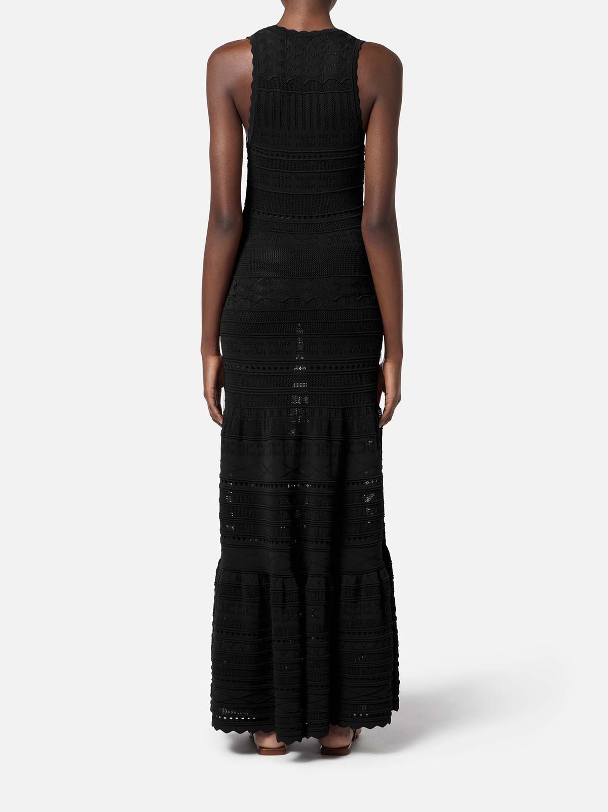 ELISABETTA FRANCHI::ドレス :38[RESALE] ELISABETTA FRANCHI BLACK FRINGED DRESS – FerrarisBoutique