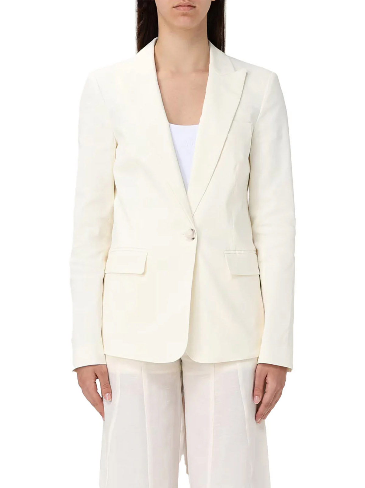 アウターその他 PINKO Woman Blazer White 105057A0IM Z07 PINKO Equilibrato Blazer | White | FARFETCH