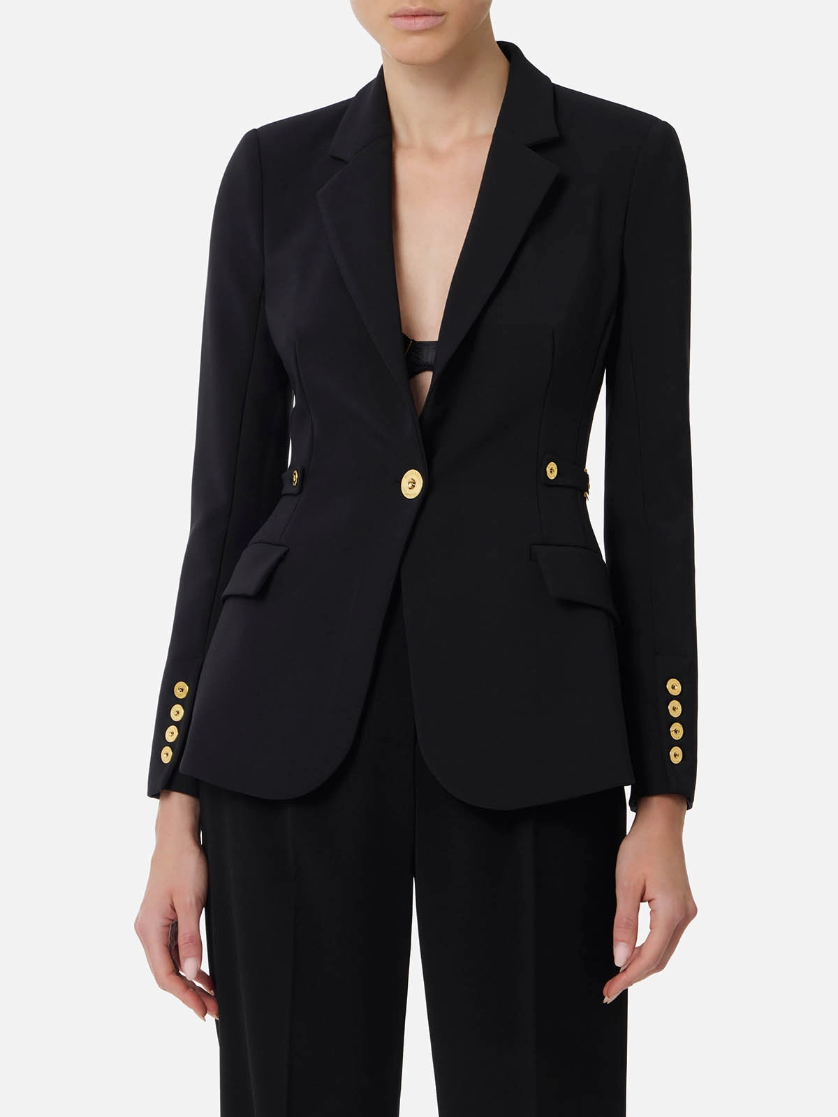 GI17556E2 Elisabetta Franchi Lightweight Crêpe Jacket With