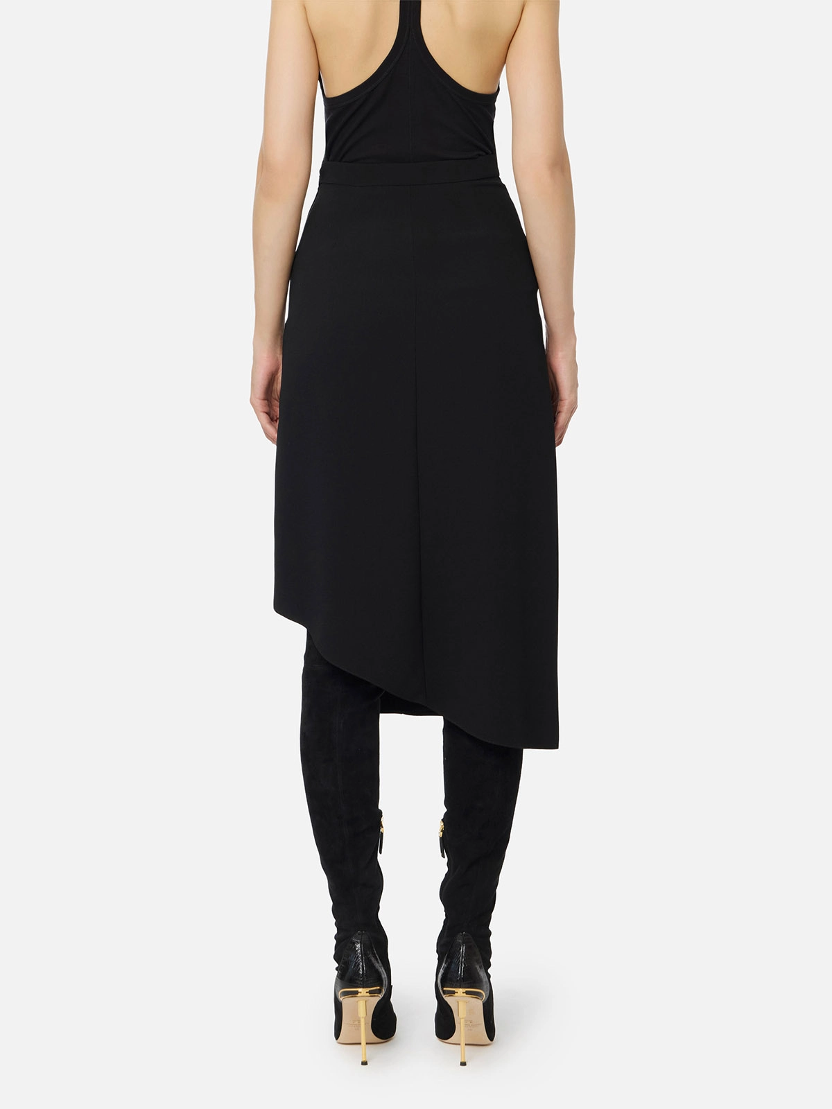 スカート ELISABETTA FRANCHI LIGHT CREPE SKIRT WITH ZIP Skirt in lightweight crêpe fabric with zip | Elisabetta Franchi