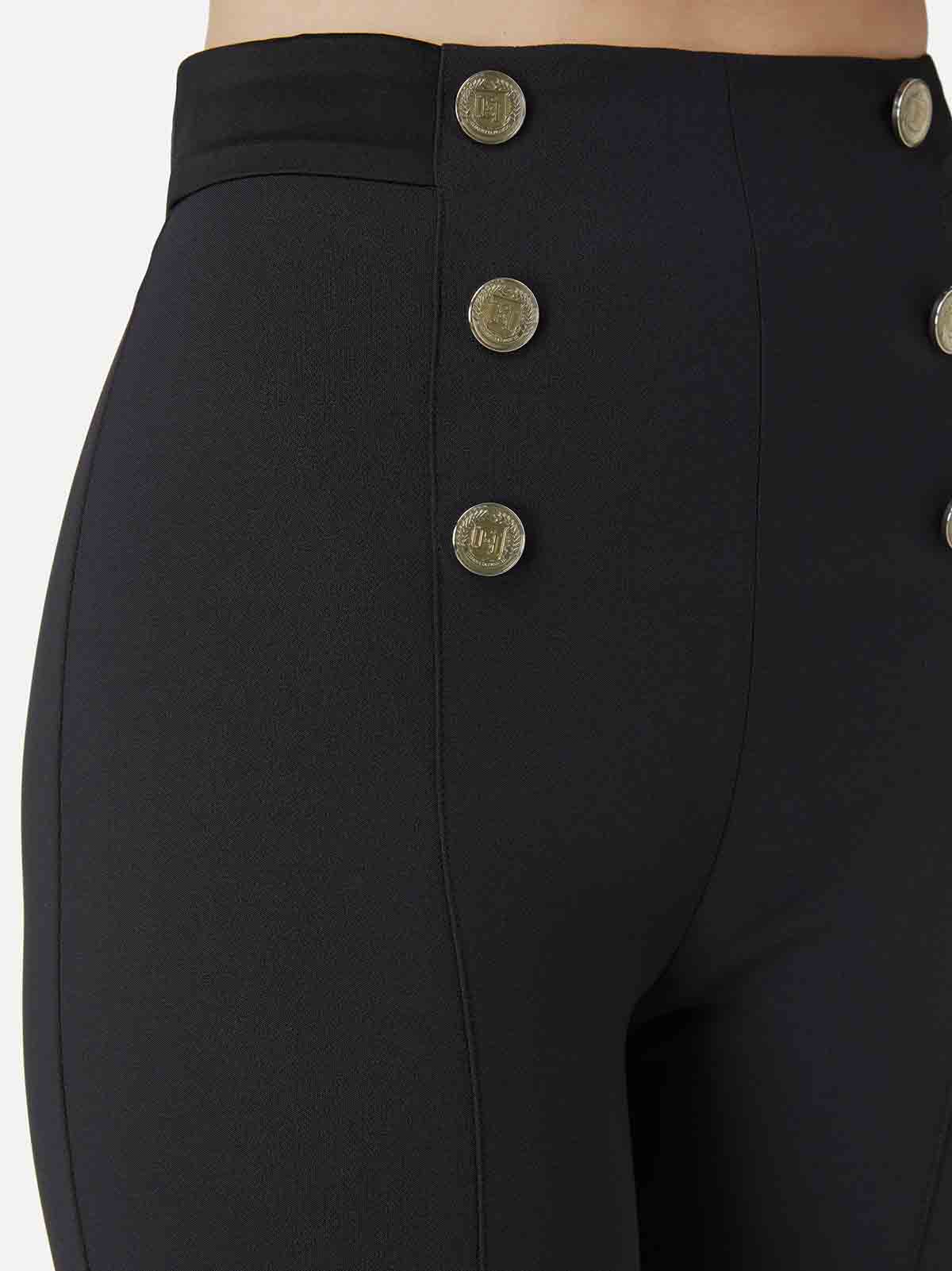 PA05047E2 Elisabetta Franchi Flared Crepe Trousers With