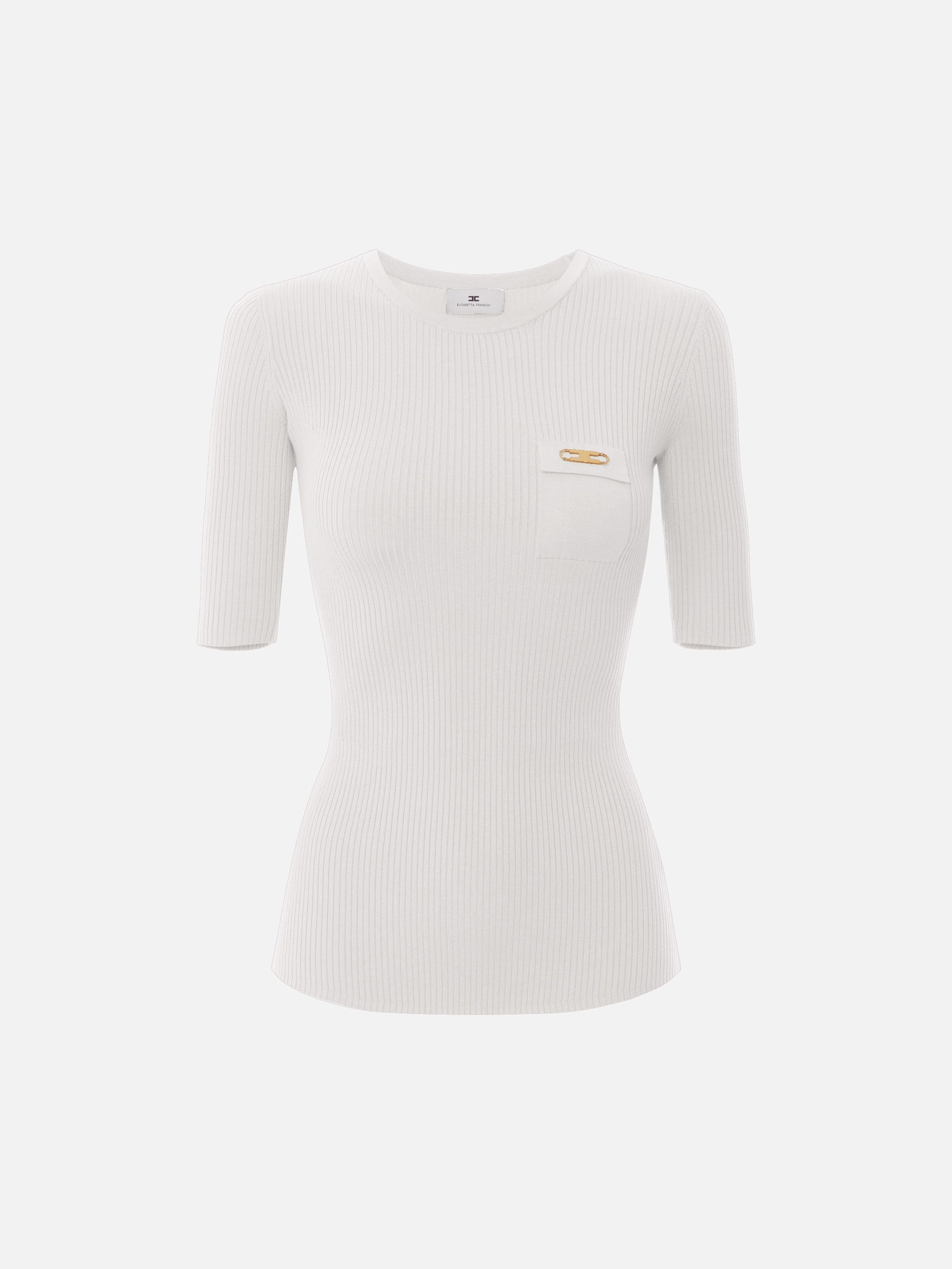 花*様 ELISABETTA FRANCHI マイクロリブ 胸ポケット ポロシャ エリザベッタ フランキ ポロシャツ 胸ポケット マイクロリブ