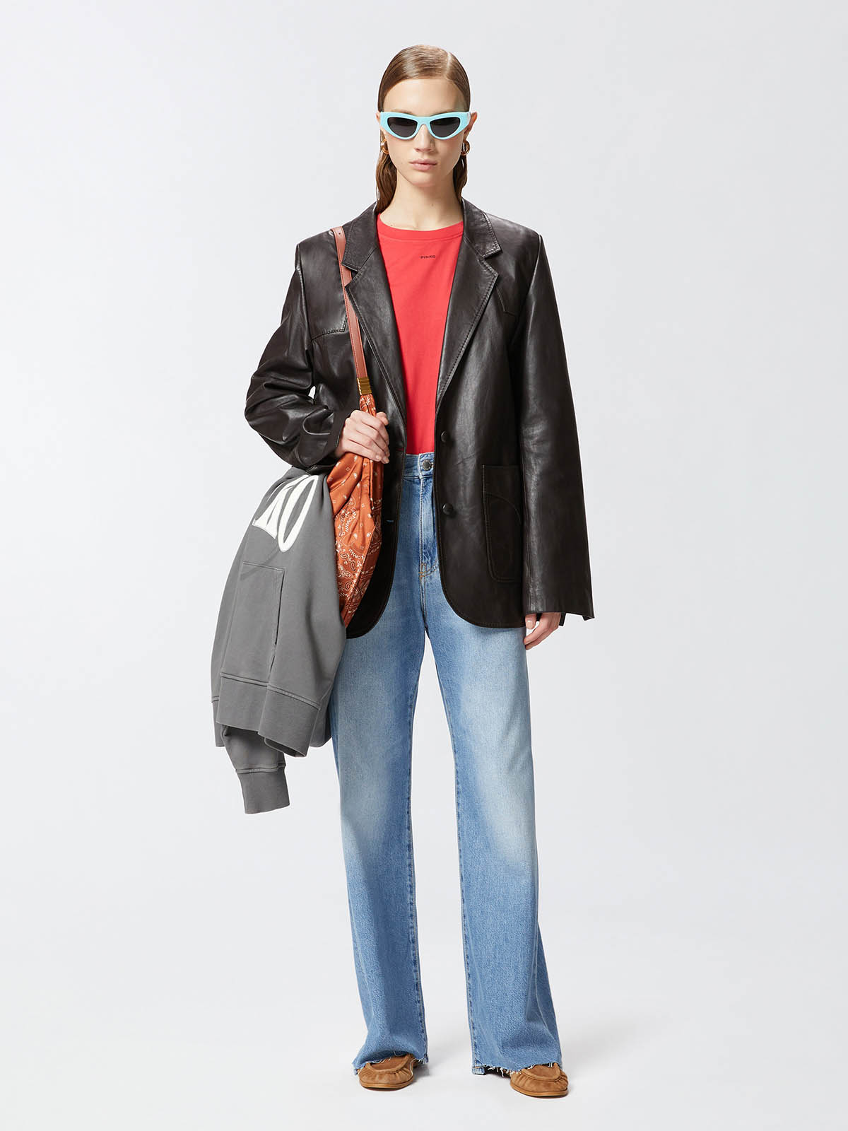 デニム・ジーパン PINKO SS25 'Wanda' jeans (101733A2DZ PJV) PINKO: Jeans Wanda a gamba larga - Blue | Jeans Pinko