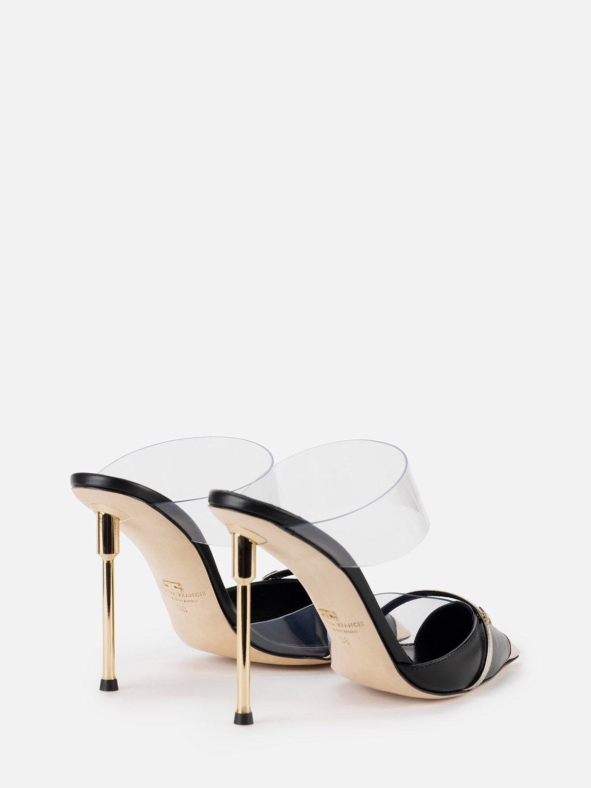 SA04L42E2 Elisabetta Franchi Sabot In Leather And PVC