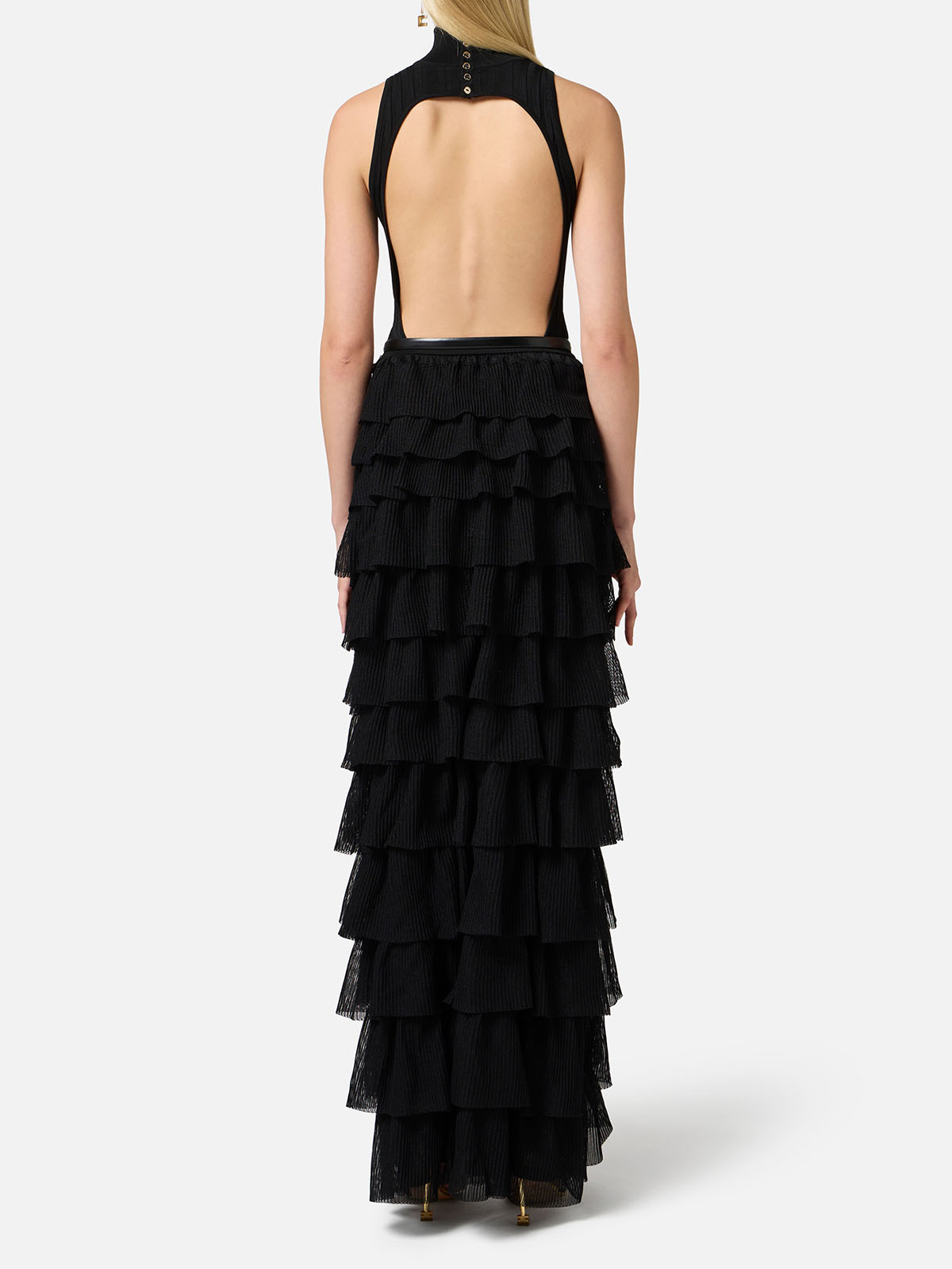 AM45S52E2 Elisabetta Franchi Red Carpet Dress In Knit With