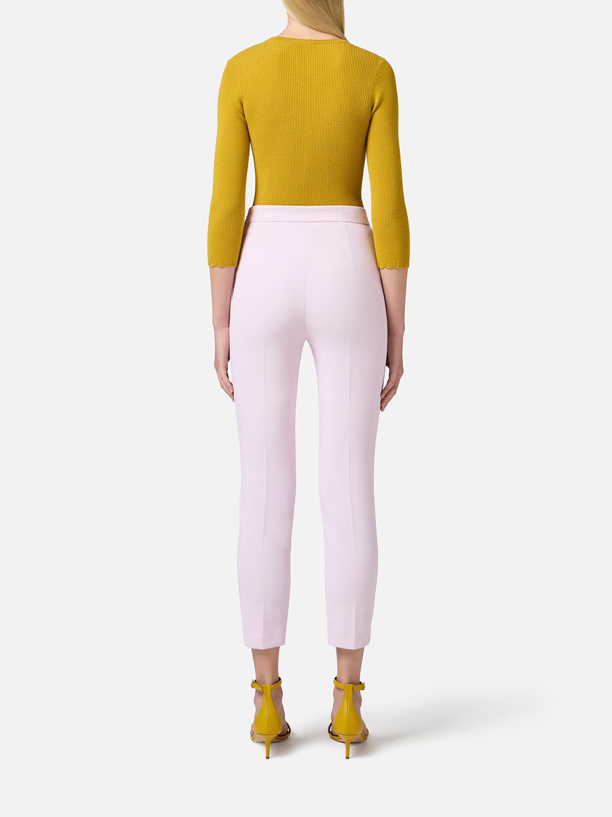 【25SS】 ELISABETTA FRANCHI サテンバンド パラッツォパンツ Jeans with satin bands | Elisabetta Franchi