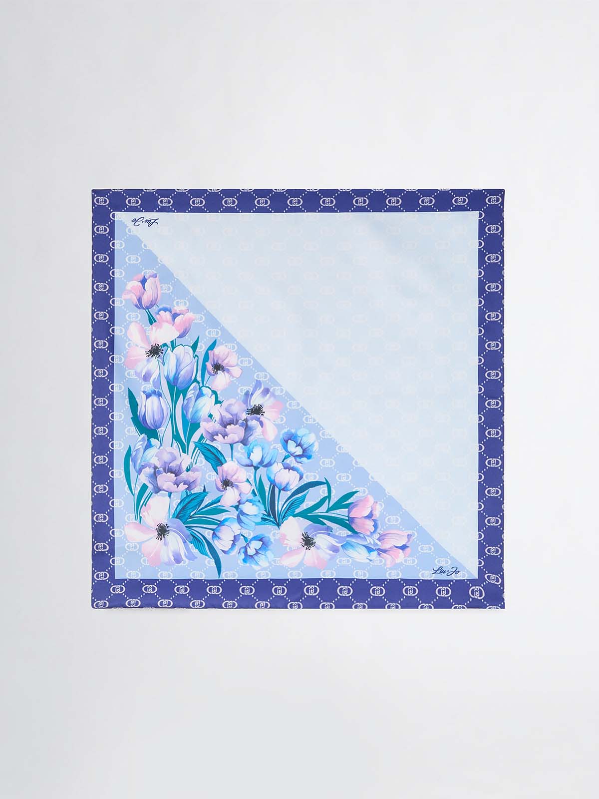 2A5023T0300 Liujo Pink Foulard With Floral Corner