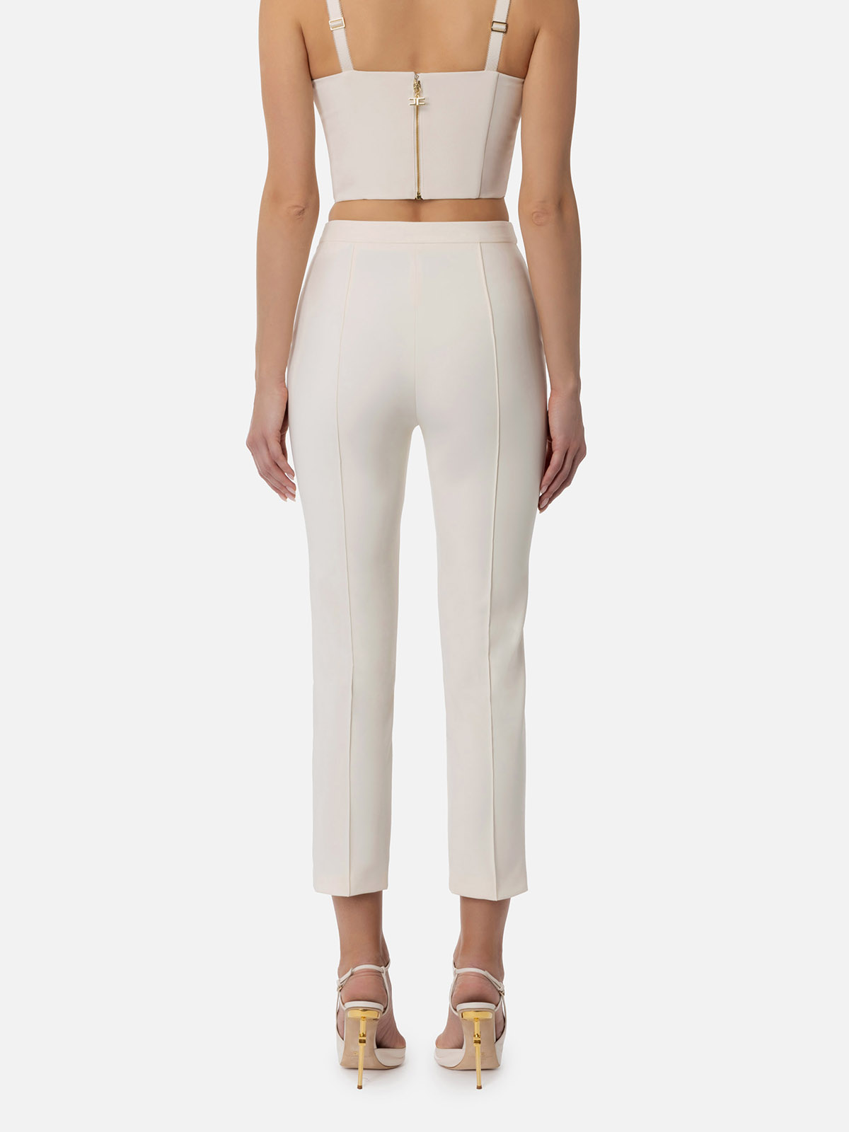 PA03041E2 Elisabetta Franchi Straight trousers in bi-elastic