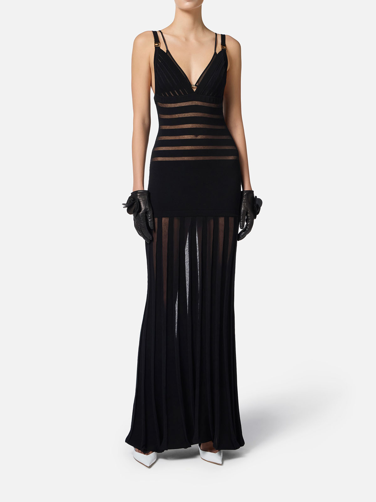 【ELISABETTA FRANCHI】Black レッドカーペットニットドレス Elisabetta Franchi Red Carpet Jersey Knot Dress | Black