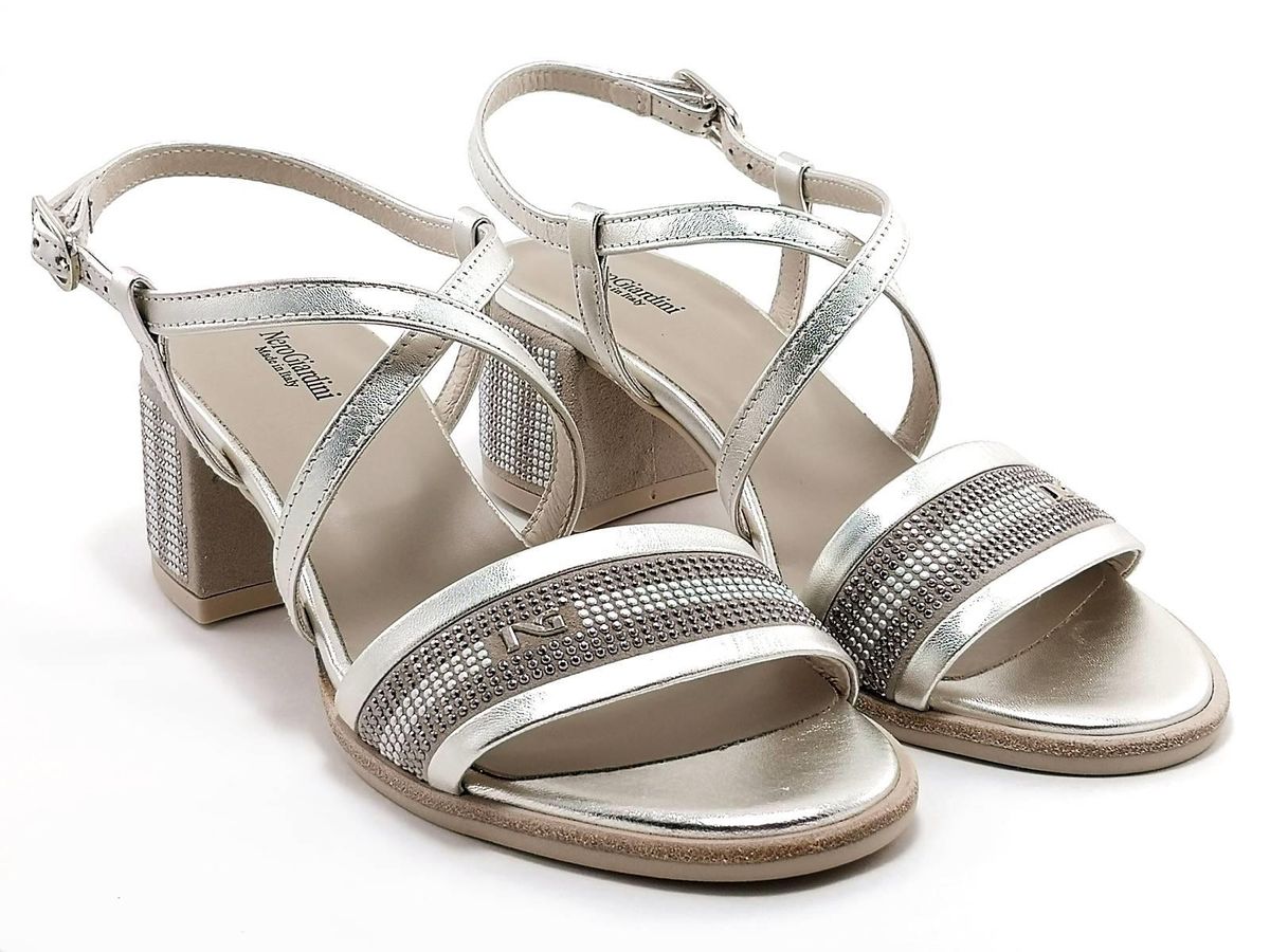 nero giardini sandali argento