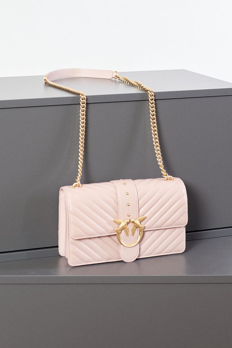 Pinko - Borsa a spalla LOVE BAG ghiaccio in pelle trapuntata con motivo  chevron | Donnastore.it