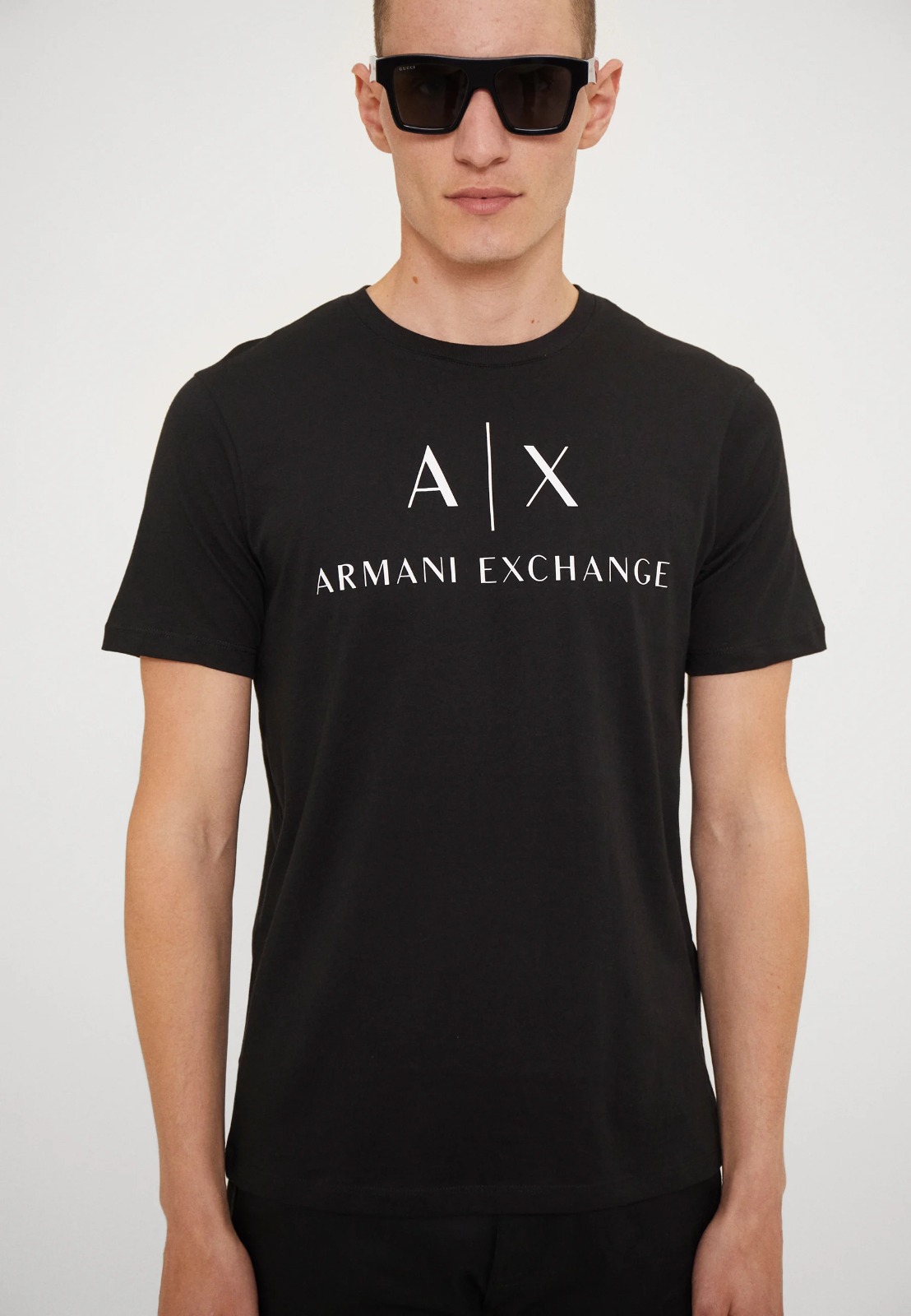 Armani Exchange T-Shirt Uomo AX Uomo Classica Nero Uomo Nero Cotone - Foto 2 di 2