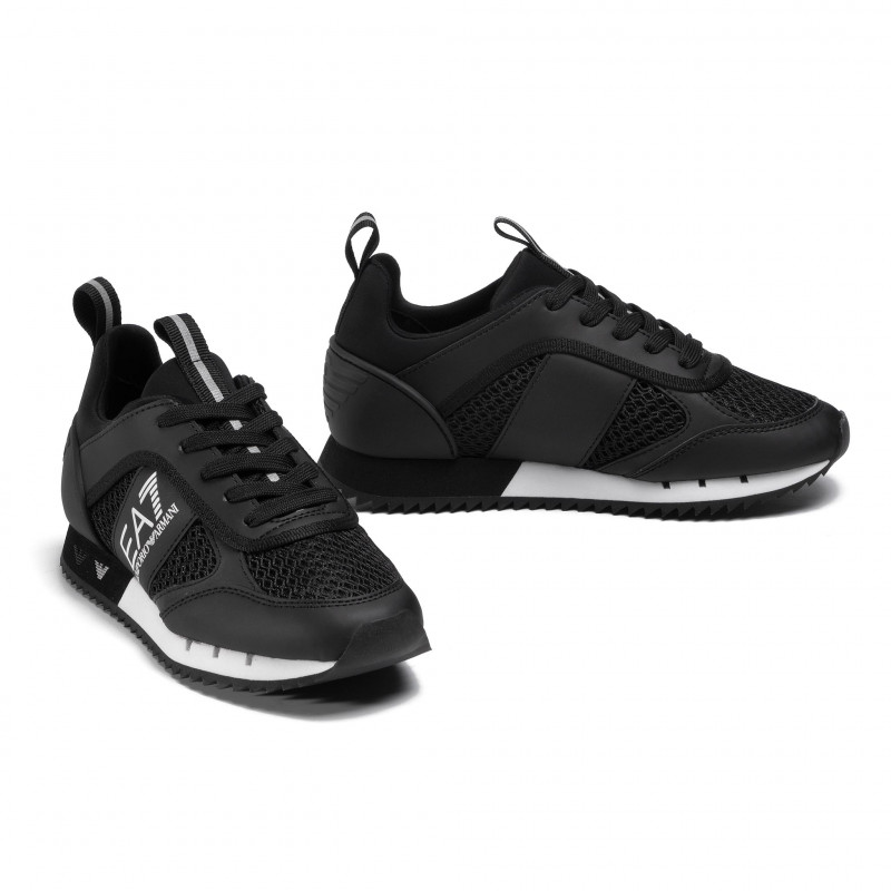 EA7 Classica Lacci Lifestyle Nera Bianca Scarpe Unisex adulto Nero 2022 - Imagen 6 de 7