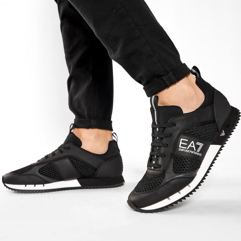 EA7 Classica Lacci Lifestyle Nera Bianca Scarpe Unisex adulto Nero 2022 - Imagen 2 de 7