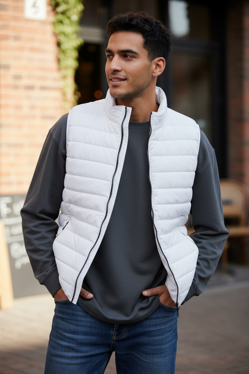 New Gilet Uomo Piumino Smanicato Imbottito Multitasca Tg M L XL XXL