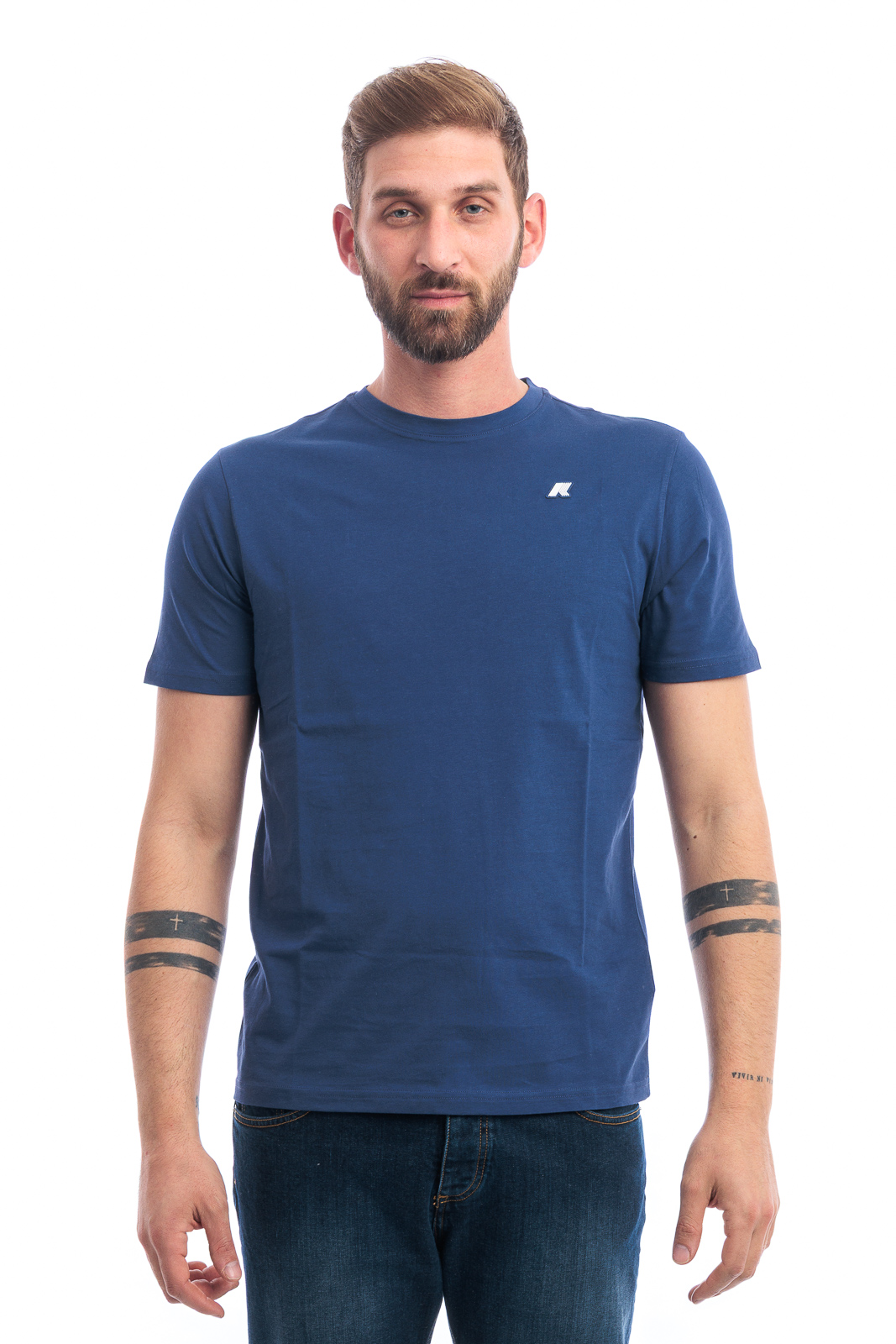 Tシャツ・カットソー K-WAY Men T-shirt Navy K7125UW 867 K-Way cotton T-shirt - K-WAY - Tufano Moda