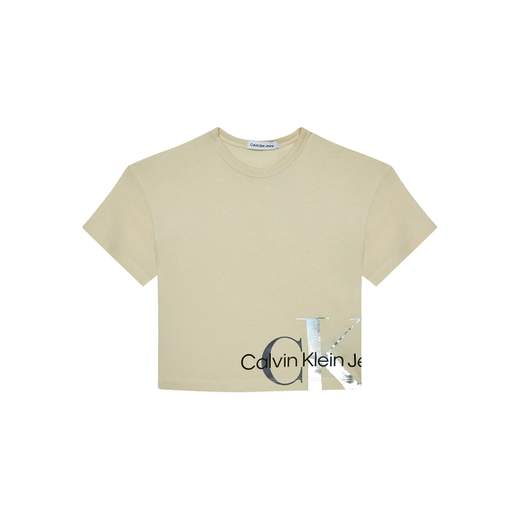 Calvin Klein Bambina T-shirt Cropped, Mixed Monogram.-Angelsbimbi