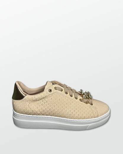 STOKTON Sneaker donna argento in pelle | Quellogiusto Shop online
