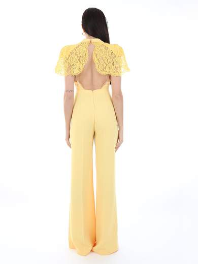 Tuta lunga con inserti in pizzo Elisabetta Franchi - TU17392E2 | Pipol Shop  Online