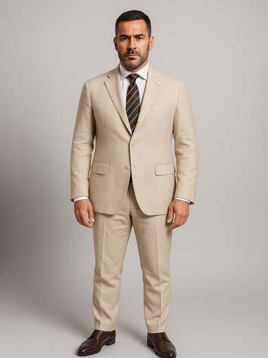 Abito Uomo Drop Cotone e Lino Comfort Fit Made in Italy