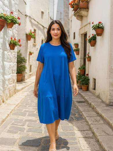 Abito Corto Donna Vestiti Donna Estivi Taglie Forti Casual Da