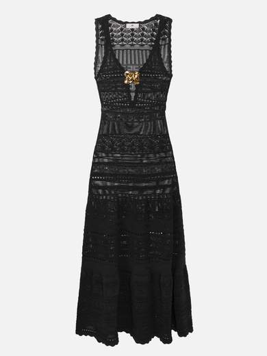 AM72S52E2 Elisabetta Franchi Perforated Viscose Dress With