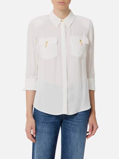 Tシャツ・カットソー ELISABETTA FRANCHI FW25 Necklace shirt (CA12356E2 360) Cotton jersey T-shirt with necklace | Elisabetta Franchi