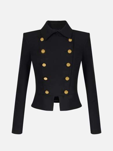25SS Elisabetta Franchi CREPE ダブルブレストボタン ブレザー Elisabetta Franchi Crêpe blazer dress - Women | AB08211E2Q38