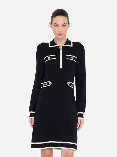 ワンピース LIU JO Woman Dress Black WA5256T4853 22222 Long dress with waistcoat colour black | Liu Jo