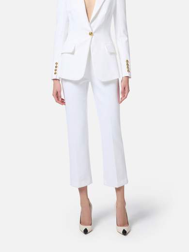 ショートパンツ ELISABETTA FRANCHI Woman Short Ivory SH012 360 Elegant Women's Shorts from Elisabetta Franchi