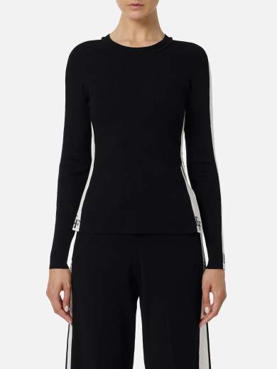 Elisabetta Franchi GP06Z56E2EA4 関税送料込 TK46S52E2 Elisabetta Franchi Stretch Viscose Top With All