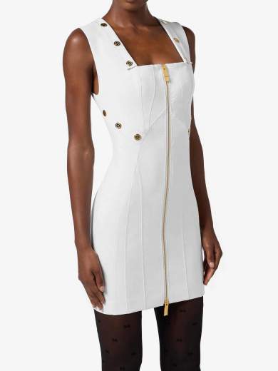 ワンピース ELISABETTA FRANCHI Woman Dress Ivory AB6985 360 ELISABETTA FRANCHI Women's ivory midi dress with satin